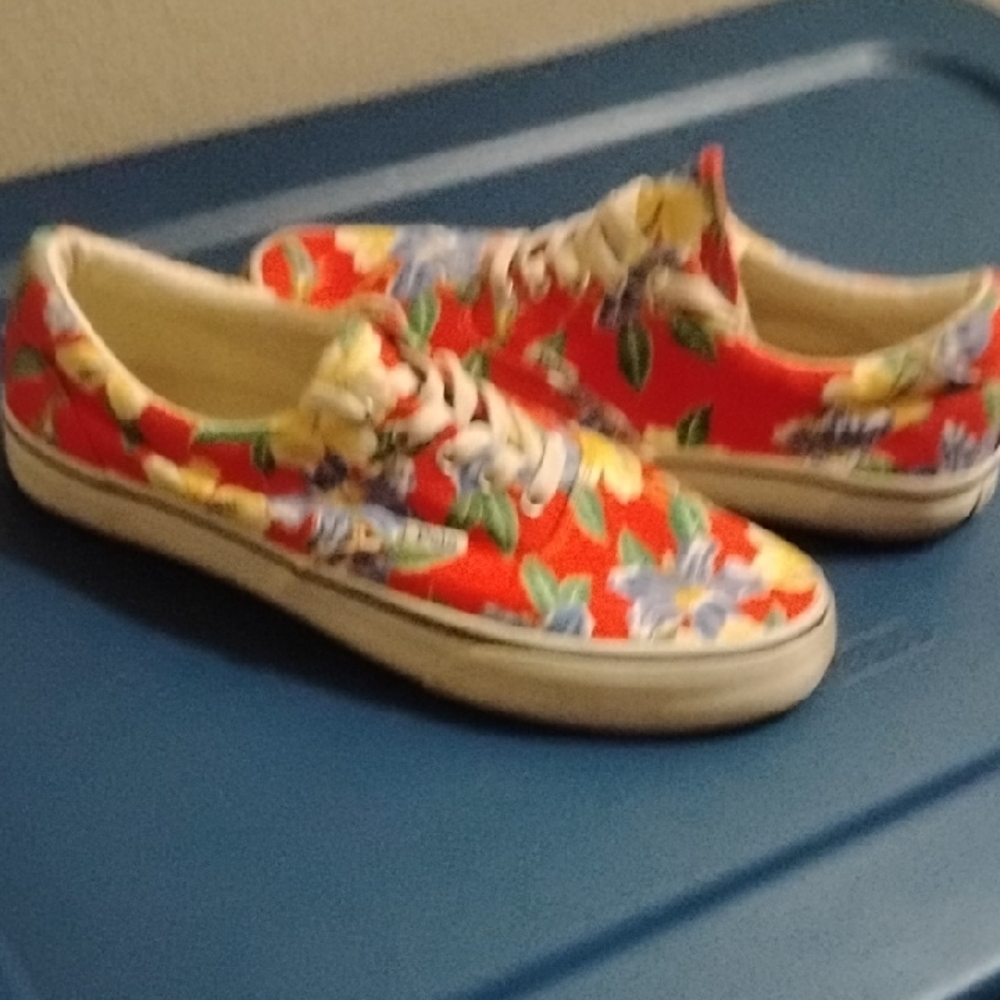 Floral Canvas Polo Sneakers